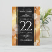 Elegant 22e Copper Wedding Jubileum Kaart (Staand voorkant)