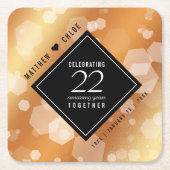 Elegant 22e Copper Wedding Jubileum Kartonnen Onderzetters (Voorkant)