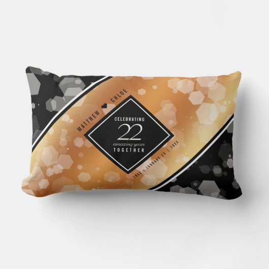 Elegant 22e Copper Wedding Jubileum Kussen (Voorkant)