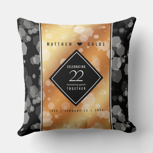 Elegant 22e Copper Wedding Jubileum Kussen (Achterkant)