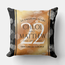 Elegant 22e Copper Wedding Jubileum Kussen