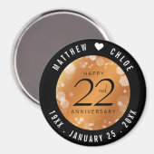 Elegant 22e Copper Wedding Jubileum Magneet (Voorkant / Achterkant)