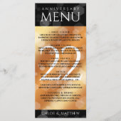Elegant 22e Copper Wedding Jubileum Menu (Voorkant)