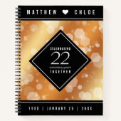 Elegant 22e Copper Wedding Jubileum Notitieboek (Voorkant)