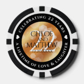 Elegant 22e Copper Wedding Jubileum Poker Chips (Voorkant)