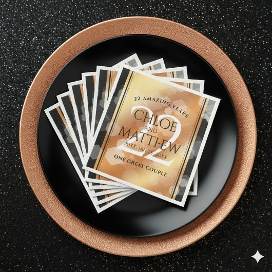 Elegant 22e Copper Wedding Jubileum Servet
