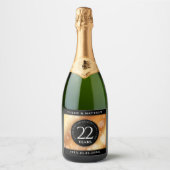 Elegant 22e Copper Wedding Jubileum Sparkling Wijnetiket (Voorkant)