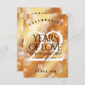 Elegant 22e Copper Wedding Jubileum Table Kaart (Voorkant / Achterkant)