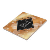 Elegant 22e Copper Wedding Jubileum Tegeltje (Zijkant)