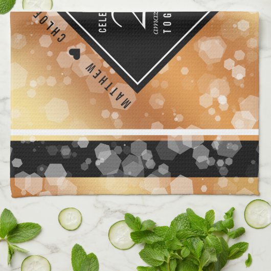 Elegant 22e Copper Wedding Jubileum Theedoek (Gevouwen)