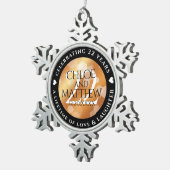 Elegant 22e Copper Wedding Jubileum Tin Sneeuwvlok Ornament (Rechts)