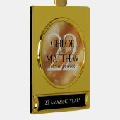 Elegant 22e Copper Wedding Jubileum Verguld Banner Ornament (Rechts)