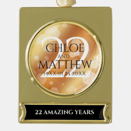 Elegant 22e Copper Wedding Jubileum Verguld Banner Ornament