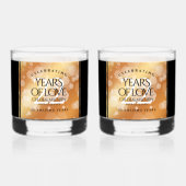 Elegant 22e Copper Wedding Jubileum Whisky Glas (Voorkant)