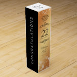Elegant 22e Copper Wedding Jubileum Wijn<br><div class="desc">Voeg een extra speciaal tintje toe aan de 22e huwelijksverjaardag met deze herdenkingswijngeschenkdoos! Elegante zwarte serif en sans serif letters met zeshoekige confetti op een koperen achtergrond voegen een memorabele touch toe voor deze speciale gelegenheid en buitengewone mijlpaal. Pas aan met de namen van het gelukkige paar en de jaren...</div>