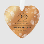 Elegant 22e Jubileum van koperbruiloft Acryl Ornament (achterkant)