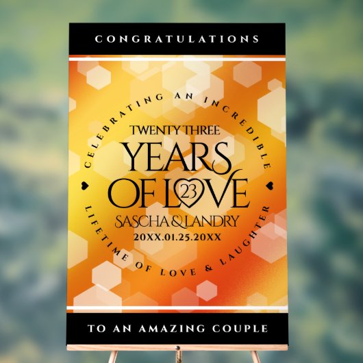 Elegant 23rd Imperial Topaz Wedding Jubileum Acryl Bord (Neutraal)