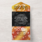 Elegant 23rd Imperial Topaz Wedding Jubileum All In One Uitnodiging (Binnen)