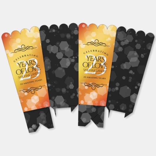 Elegant 23rd Imperial Topaz Wedding Jubileum Bedankdoosjes (Ongevouwen)