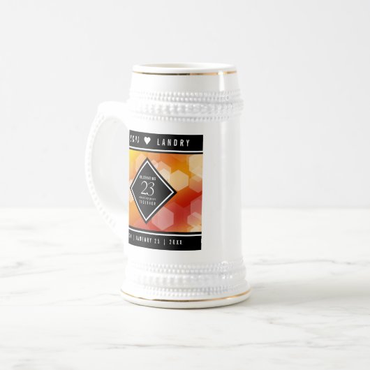 Elegant 23rd Imperial Topaz Wedding Jubileum Bierpul (Voorkant links)