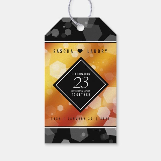 Elegant 23rd Imperial Topaz Wedding Jubileum Cadeaulabel (Voorkant)