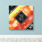 Elegant 23rd Imperial Topaz Wedding Jubileum Canvas Afdruk (Insitu (Houten vloer))