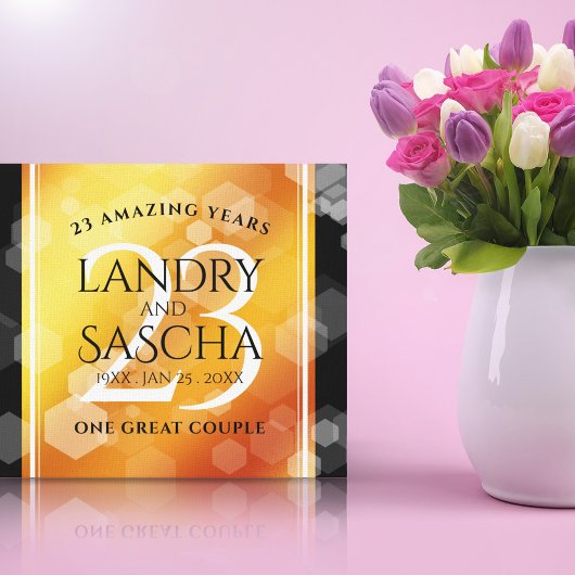 Elegant 23rd Imperial Topaz Wedding Jubileum Canvas Afdruk