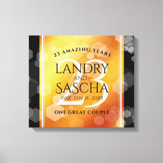 Elegant 23rd Imperial Topaz Wedding Jubileum Canvas Afdruk (Voorkant)