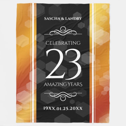 Elegant 23rd Imperial Topaz Wedding Jubileum Fleece Deken (Voorkant)