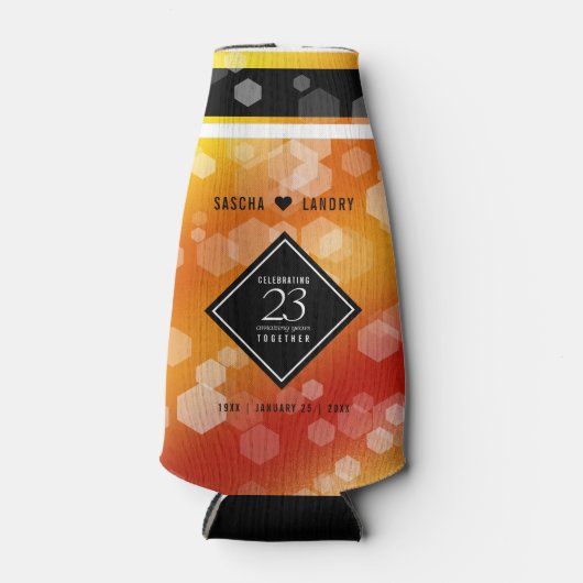 Elegant 23rd Imperial Topaz Wedding Jubileum Flesjeskoeler (Voorkant)