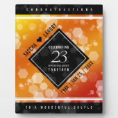 Elegant 23rd Imperial Topaz Wedding Jubileum Fotoplaat (Voorkant)