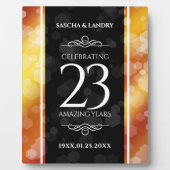 Elegant 23rd Imperial Topaz Wedding Jubileum Fotoplaat (Voorkant)