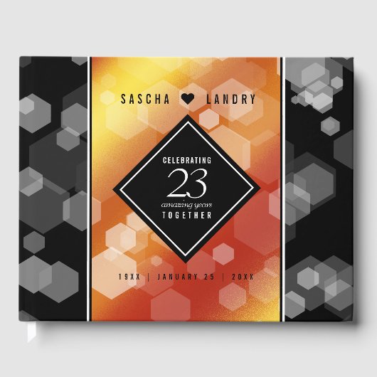 Elegant 23rd Imperial Topaz Wedding Jubileum Gastenboek (Voorkant)