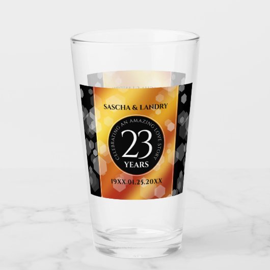 Elegant 23rd Imperial Topaz Wedding Jubileum Glas (Voorkant)