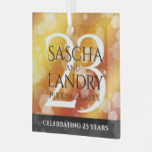 Elegant 23rd Imperial Topaz Wedding Jubileum Glas Ornament (Voorkant links)