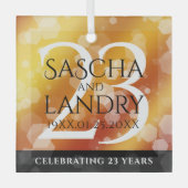 Elegant 23rd Imperial Topaz Wedding Jubileum Glas Ornament (Voorkant)