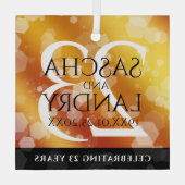 Elegant 23rd Imperial Topaz Wedding Jubileum Glas Ornament (Achterkant)