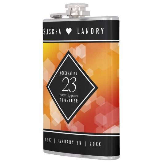 Elegant 23rd Imperial Topaz Wedding Jubileum Heupfles (Links)