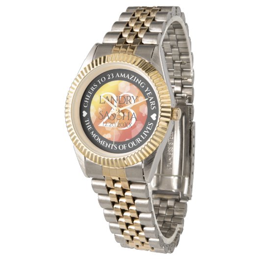 Elegant 23rd Imperial Topaz Wedding Jubileum Horloge (Gekanteld)