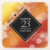 Elegant 23rd Imperial Topaz Wedding Jubileum Kartonnen Onderzetters (Voorkant)