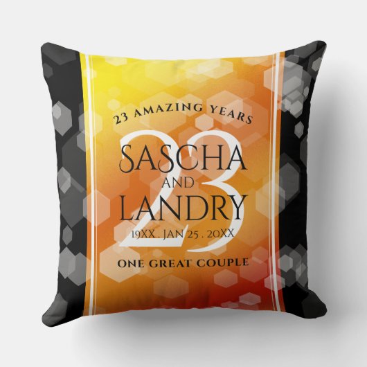 Elegant 23rd Imperial Topaz Wedding Jubileum Kussen (Achterkant)