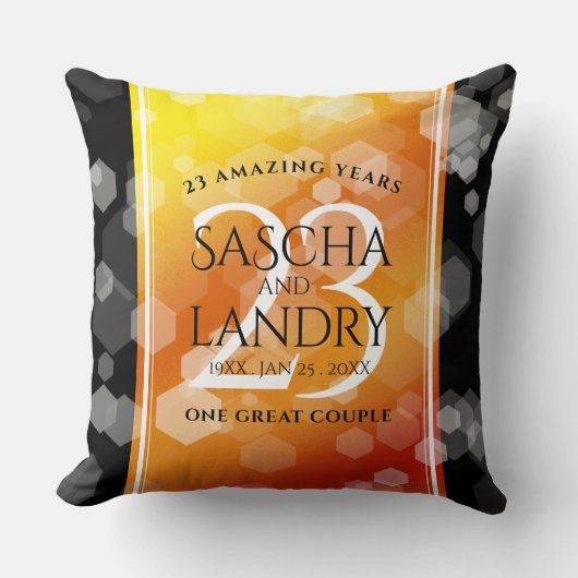 Elegant 23rd Imperial Topaz Wedding Jubileum Kussen (Voorkant)