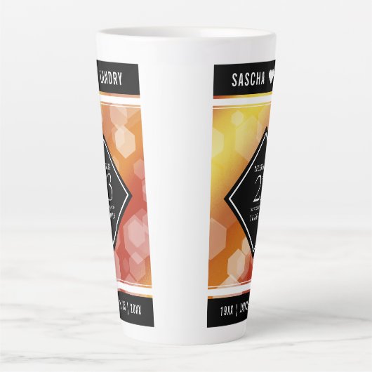 Elegant 23rd Imperial Topaz Wedding Jubileum Latte Mok (Voorkant)