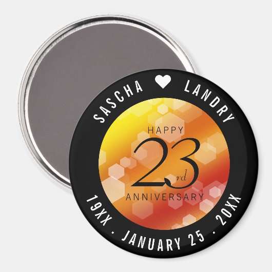 Elegant 23rd Imperial Topaz Wedding Jubileum Magneet (Voorkant / Achterkant)