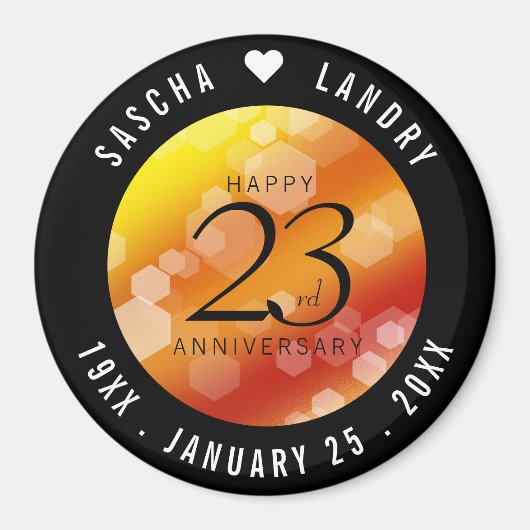 Elegant 23rd Imperial Topaz Wedding Jubileum Magneet (Voorkant)