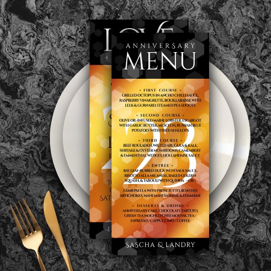 Elegant 23rd Imperial Topaz Wedding Jubileum Menu
