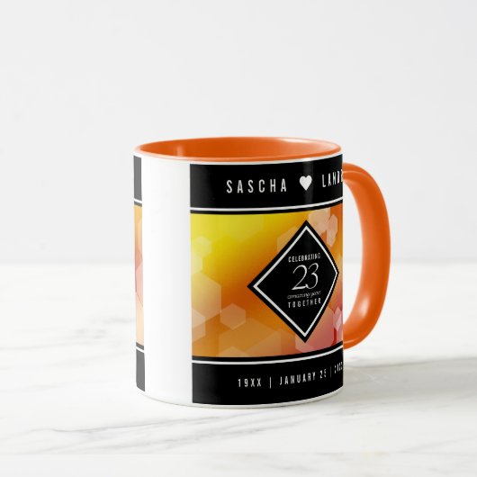 Elegant 23rd Imperial Topaz Wedding Jubileum Mok (Voorkant rechts)