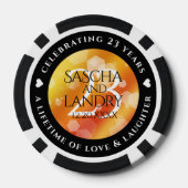 Elegant 23rd Imperial Topaz Wedding Jubileum Poker Chips (Achterkant)