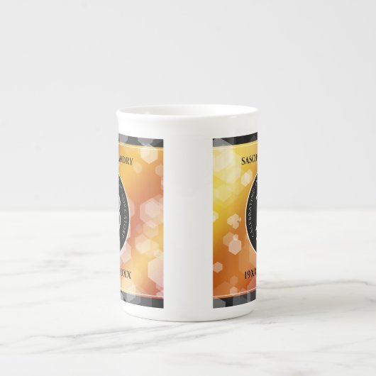 Elegant 23rd Imperial Topaz Wedding Jubileum Porselein Kop (Voorkant)