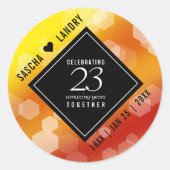 Elegant 23rd Imperial Topaz Wedding Jubileum Ronde Sticker (Voorkant)